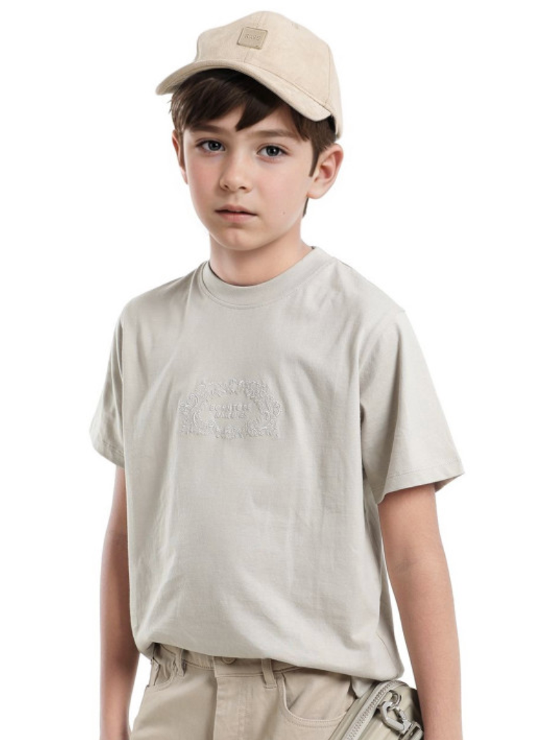 Boys Solid Round Neck Cotton T-shirt