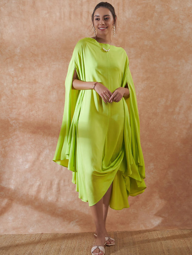 Lime Green Rayon Kaftan