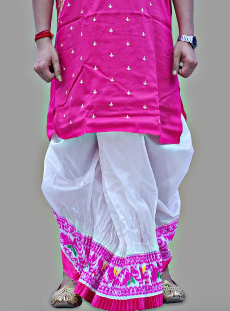 Men Jamdani Border Ready To wear Mour Puccho Dhoti
